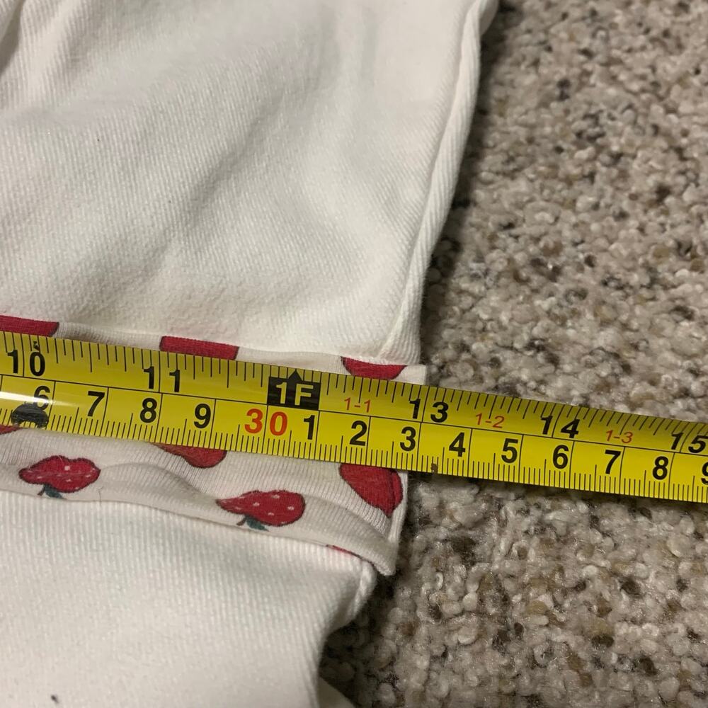 Custom Upcycled Apple Patchwork White Denim Jumpsuit Bootcut Small - Picture 5 of 7